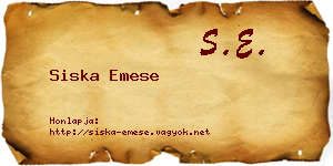 Siska Emese névjegykártya