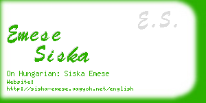emese siska business card
